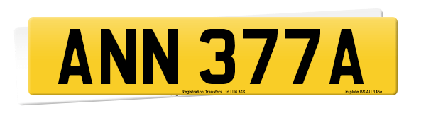 Registration number ANN 377A